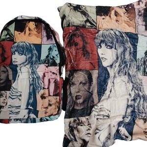 2 Piece Taylor Swift Collage Backpack‎ & Blanket Set New Unopened